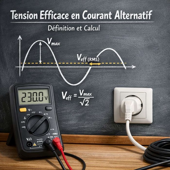 Tension efficace en courant alternatif : comprendre le 230 V