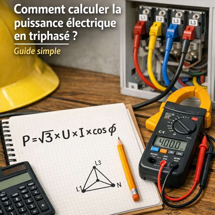 Puissance électrique en triphasé : calcul simple et précis